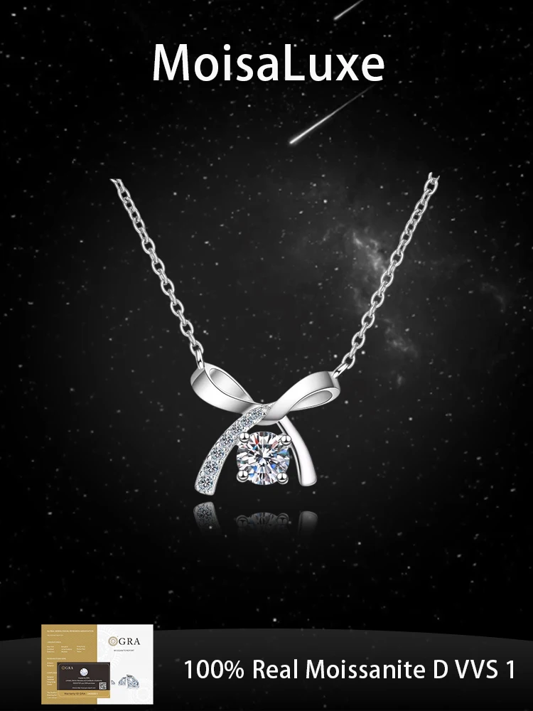 MoisaLuxe Official Store Moissanite Plata Sterling 925 Silver Four-clawed Bow Jewelry Gift Pendant Necklace for Women Fashion
MoisaLuxe Official Store Moissanite Plata Sterling 925 Silver Four-clawed Bow Jewelry Gift Pendant Necklace for Women Fashion