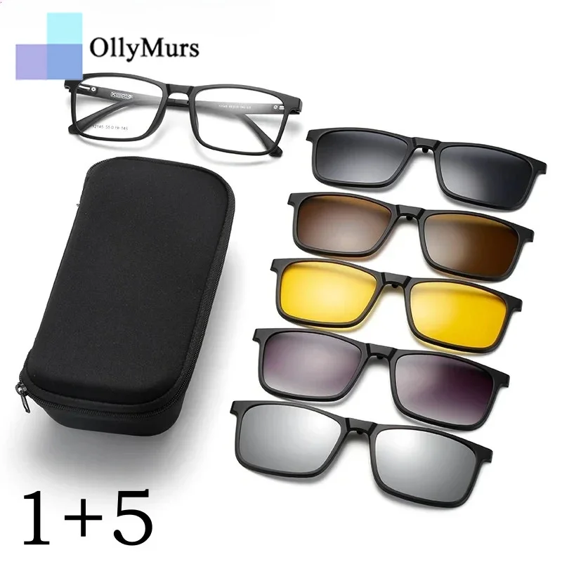 OLLYMURS Fashion Polarized Clip on Glasses Retro Square Magnetic Flexible TR90 Optical Prescription Eyeglasses Frame Men 12145
OLLYMURS Fashion Polarized Clip on Glasses Retro Square Magnetic Flexible TR90 Optical Prescription Eyeglasses Frame Men 12145