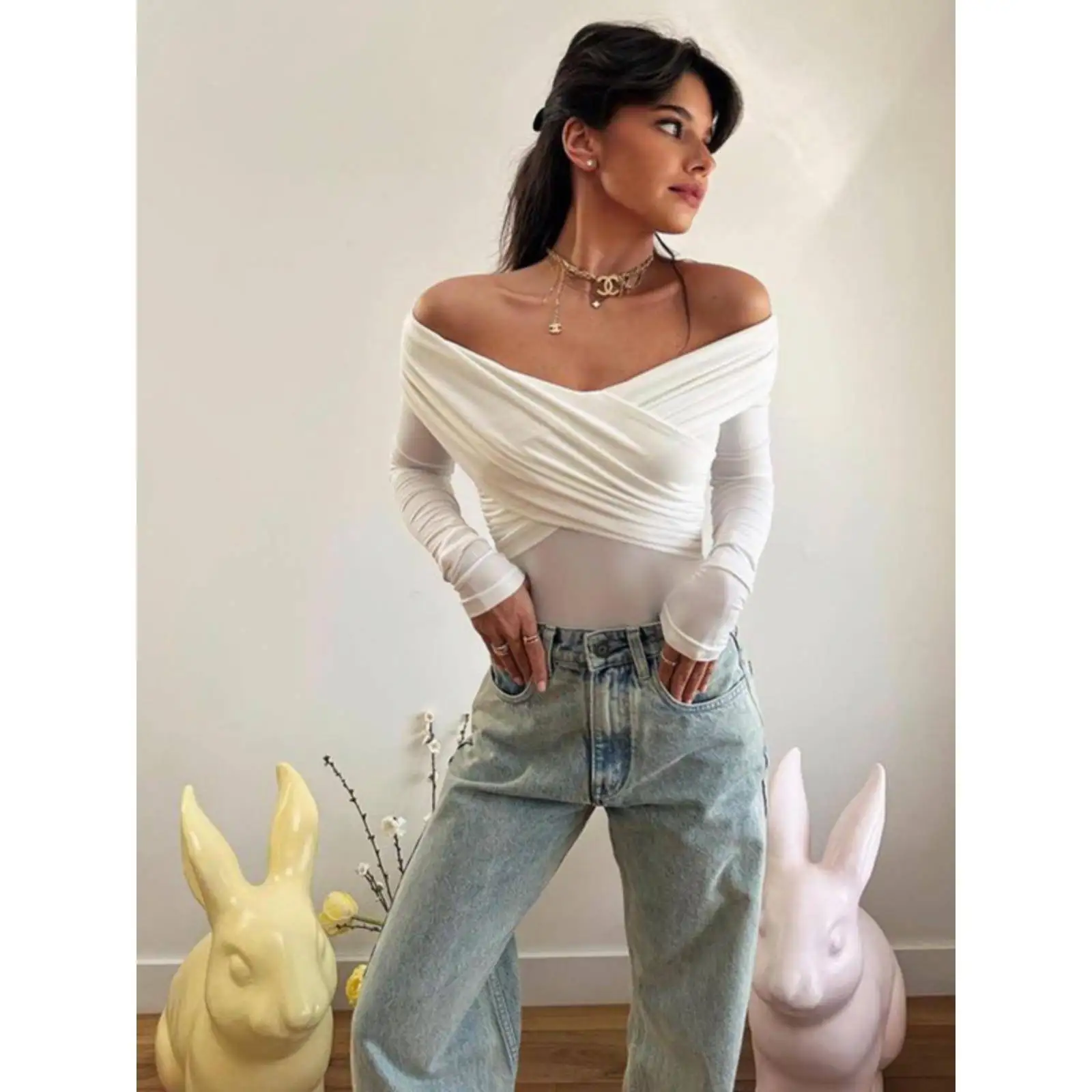 Faionable Long Sve Suit Casual Street Sle High Waist ort Pants Polyester Fabric Bal Inner Wear Outerwear
Faionable Long Sve Suit Casual Street Sle High Waist ort Pants Polyester Fabric Bal Inner Wear Outerwear