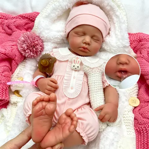 20inch Can Open Mouth Loulou Silicone Reborn Doll Realistic Full Body Fine Details Premium Model for Educational Training and Display