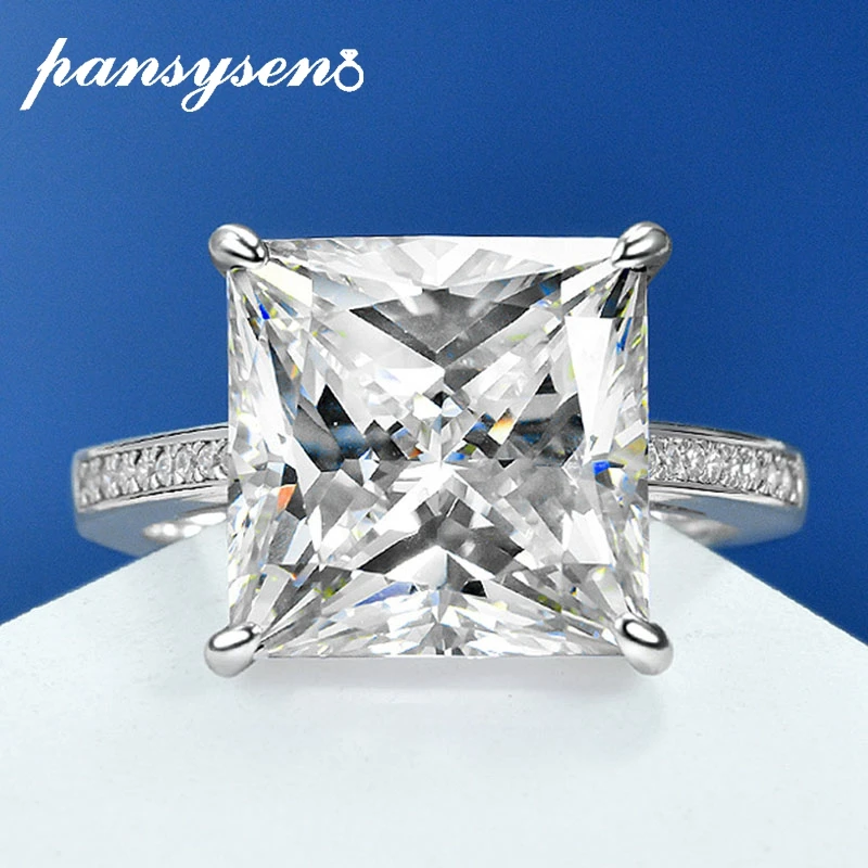 PANSYSEN 100% 925 Sterling Silver 8CT 12MM Princess Cut Sparkling High Carbon Diamond Ring Wedding Party Fine Jewelry for Women
PANSYSEN 100% 925 Sterling Silver 8CT 12MM Princess Cut Sparkling High Carbon Diamond Ring Wedding Party Fine Jewelry for Women