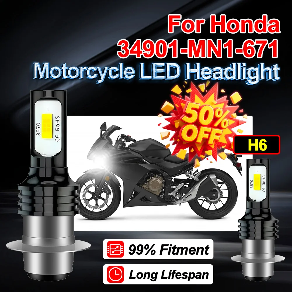 1X 2X H6 For Honda 34901-MN1-671 Motorcycle LED Headlight Ampoule 150W Hi-Lo Beam Auxiliary Light Lamp Bulb 6000K Canbus 12V
1X 2X H6 For Honda 34901-MN1-671 Motorcycle LED Headlight Ampoule 150W Hi-Lo Beam Auxiliary Light Lamp Bulb 6000K Canbus 12V