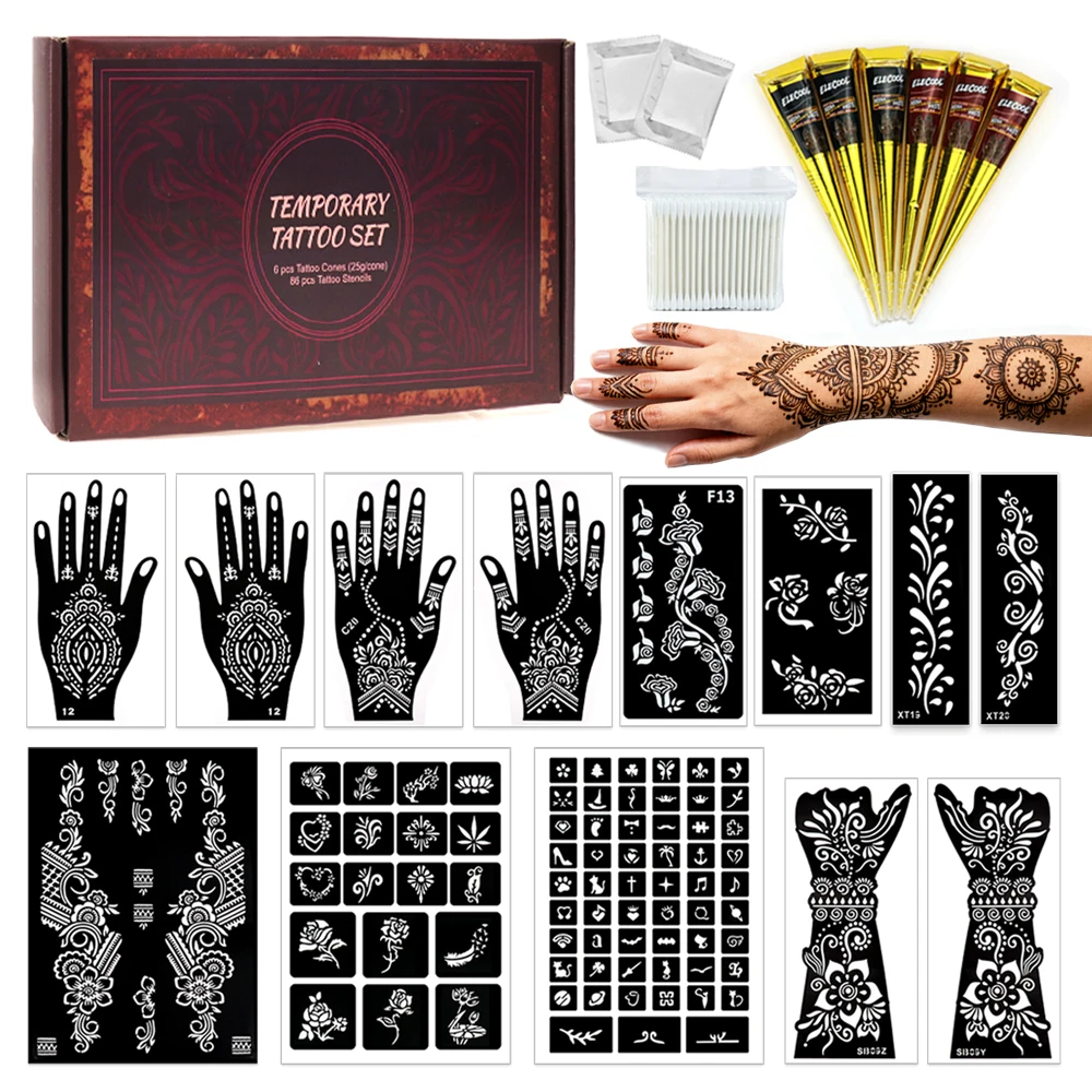 Набор трафаретов для временных татуировок, набор татуировок (коричневый черный), чернила, боди-арт «сделай сам», крем для татуировки хной
Набор трафаретов для временных татуировок, набор татуировок (коричневый черный), чернила, боди-арт «сделай сам», крем для татуировки хной