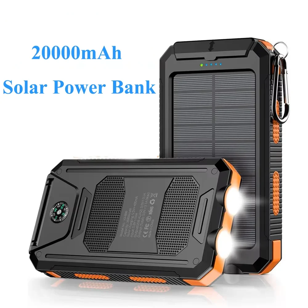 Flash 20000 мАч Solar Power Bank Портативное зарядное устройство большой емкости, совместимое с IOS Android USB-выходом Быстрая зарядка на открытом воздухе
Flash 20000 мАч Solar Power Bank Портативное зарядное устройство большой емкости, совместимое с IOS Android USB-выходом Быстрая зарядка на открытом воздухе