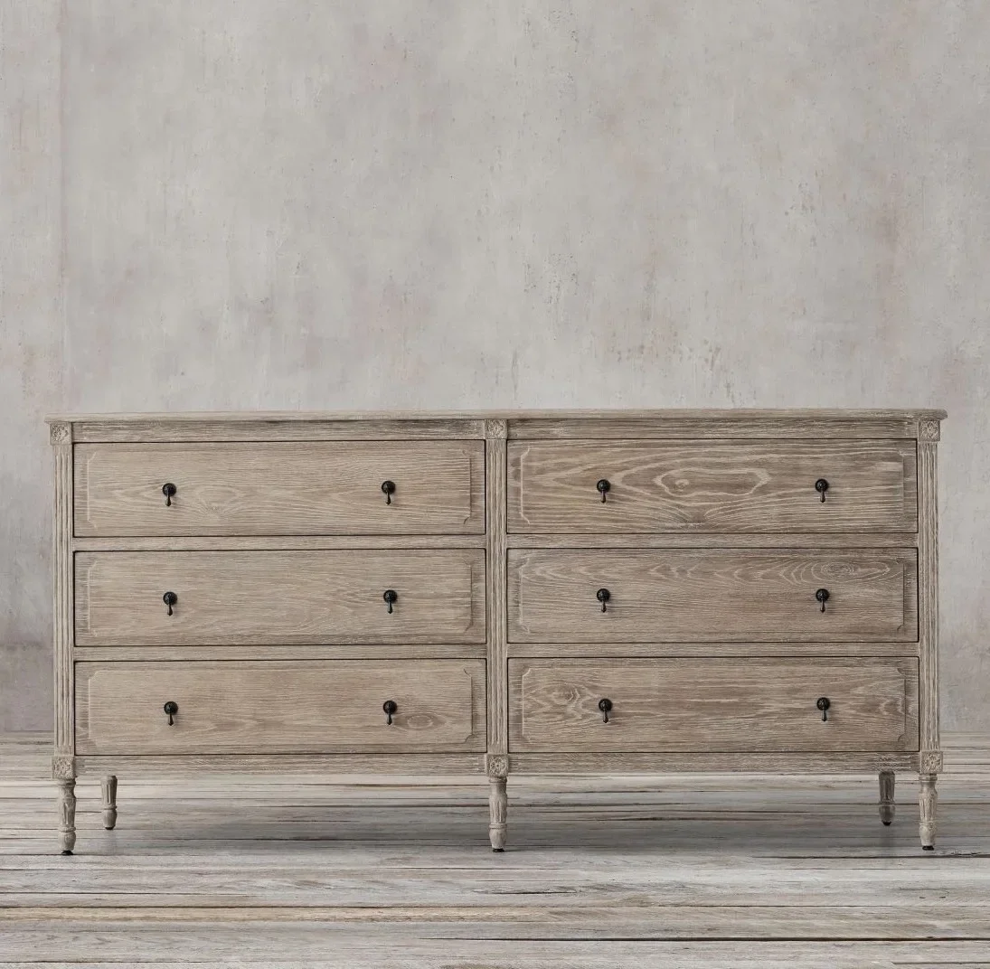 Export Foreign Trade French Country Chest of Six Drawers Solid Wood Storage Nordic Retro Style
Export Foreign Trade French Country Chest of Six Drawers Solid Wood Storage Nordic Retro Style