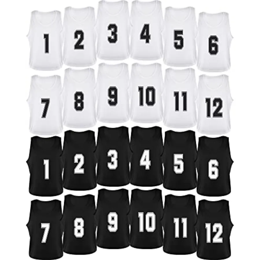 Silkfly 24 Pack Pinnies Scrimmage Vests Youth Team Practice Vests Numbered Mesh Soccer Practice Jersey Training Vest Black Whit
Silkfly 24 Pack Pinnies Scrimmage Vests Youth Team Practice Vests Numbered Mesh Soccer Practice Jersey Training Vest Black Whit