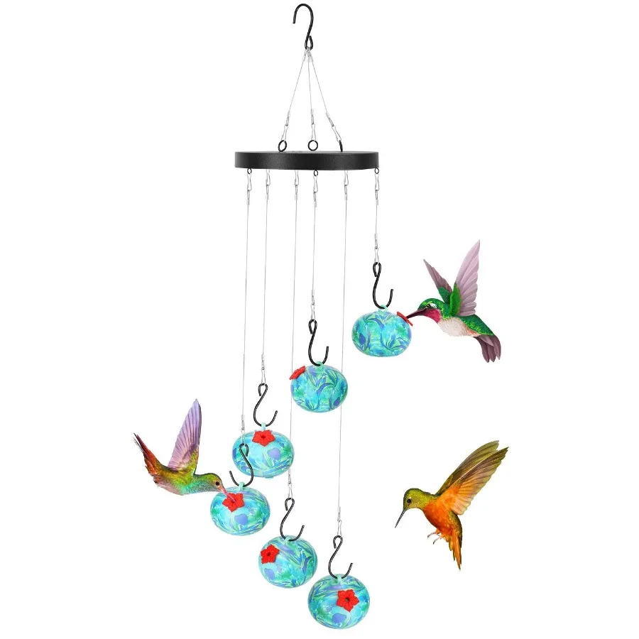 Wind Chimes Humming Bird Feeder Ant and Bee Proof Outdoor Hanging Hummingbird Feeder For Viewing Dration For Garden Patio Yard
Wind Chimes Humming Bird Feeder Ant and Bee Proof Outdoor Hanging Hummingbird Feeder For Viewing Dration For Garden Patio Yard
