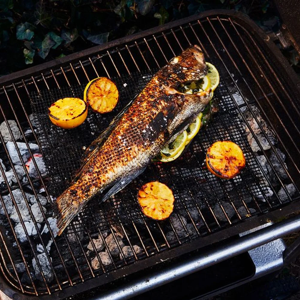Non stick BBQ Mat 36x42cm Black PTFE Grill Mesh Pad Heat Resistant Baking Accessories Reusable Picnic Tool 
Non stick BBQ Mat 36x42cm Black PTFE Grill Mesh Pad Heat Resistant Baking Accessories Reusable Picnic Tool