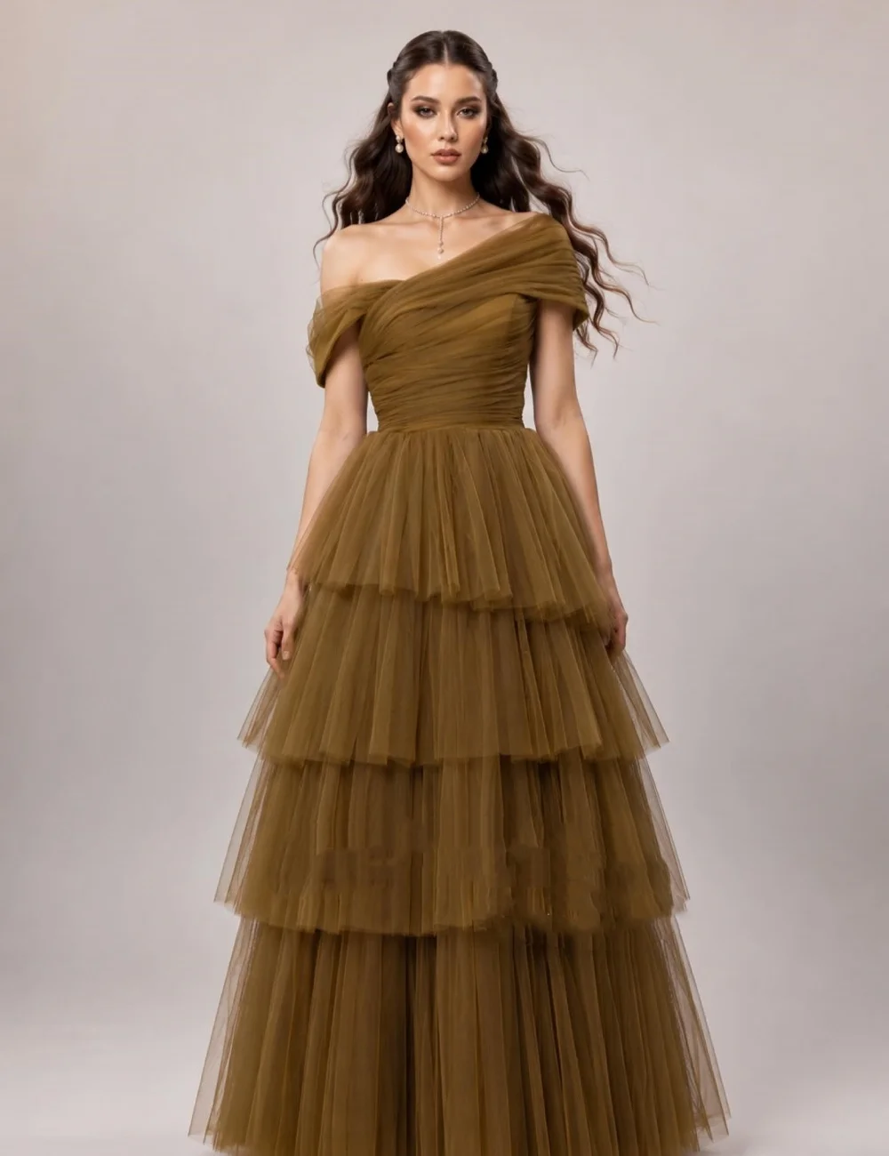 Customized Fashion Casual Tulle Pleat Green Tiered A-line Off-the-shoulder Floor-Length Evening Dresses Sizes Available Retro
Customized Fashion Casual Tulle Pleat Green Tiered A-line Off-the-shoulder Floor-Length Evening Dresses Sizes Available Retro