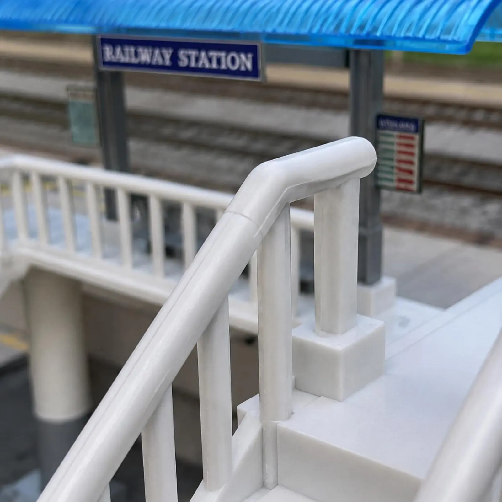 HO Scale Pedestrian Overpass Curved Canopy HO Scale Overpass Model Plastic Pedestrian Bridge White Railings
HO Scale Pedestrian Overpass Curved Canopy HO Scale Overpass Model Plastic Pedestrian Bridge White Railings