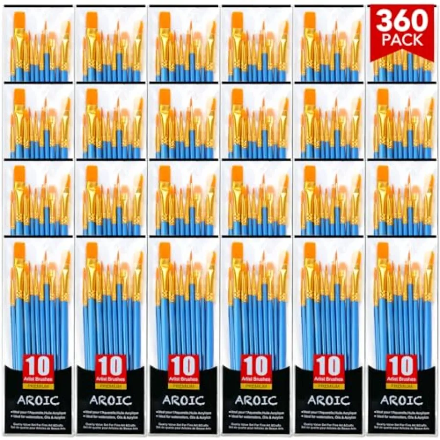 Acrylic Paint Brush Set, 36pack/3 Nylon Hair Paint Brushes, for Oil Painting Rock Body Painting, Artist Amateur Craft Paint Bru
Acrylic Paint Brush Set, 36pack/3 Nylon Hair Paint Brushes, for Oil Painting Rock Body Painting, Artist Amateur Craft Paint Bru