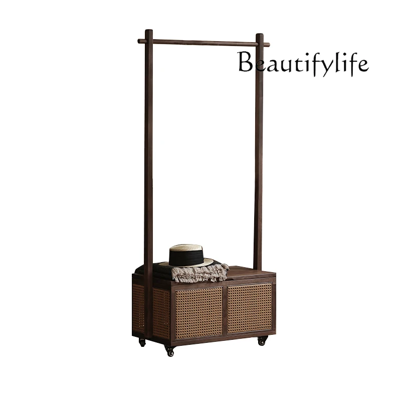 Nordic solid wood coat rack floor-to-ceiling black walnut rattan with storage removable hanger
Nordic solid wood coat rack floor-to-ceiling black walnut rattan with storage removable hanger