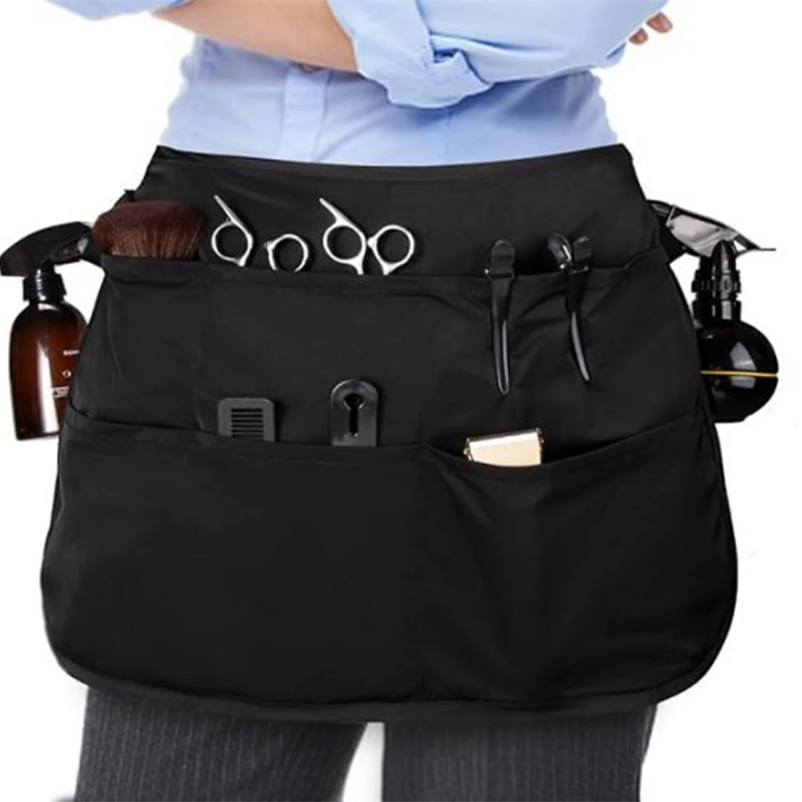 Hair Stylist Half Apron With Adjustable 5 Pockets Belt Waterproof Professional Barbers Hairdresser Tools Storage Apron
Hair Stylist Half Apron With Adjustable 5 Pockets Belt Waterproof Professional Barbers Hairdresser Tools Storage Apron