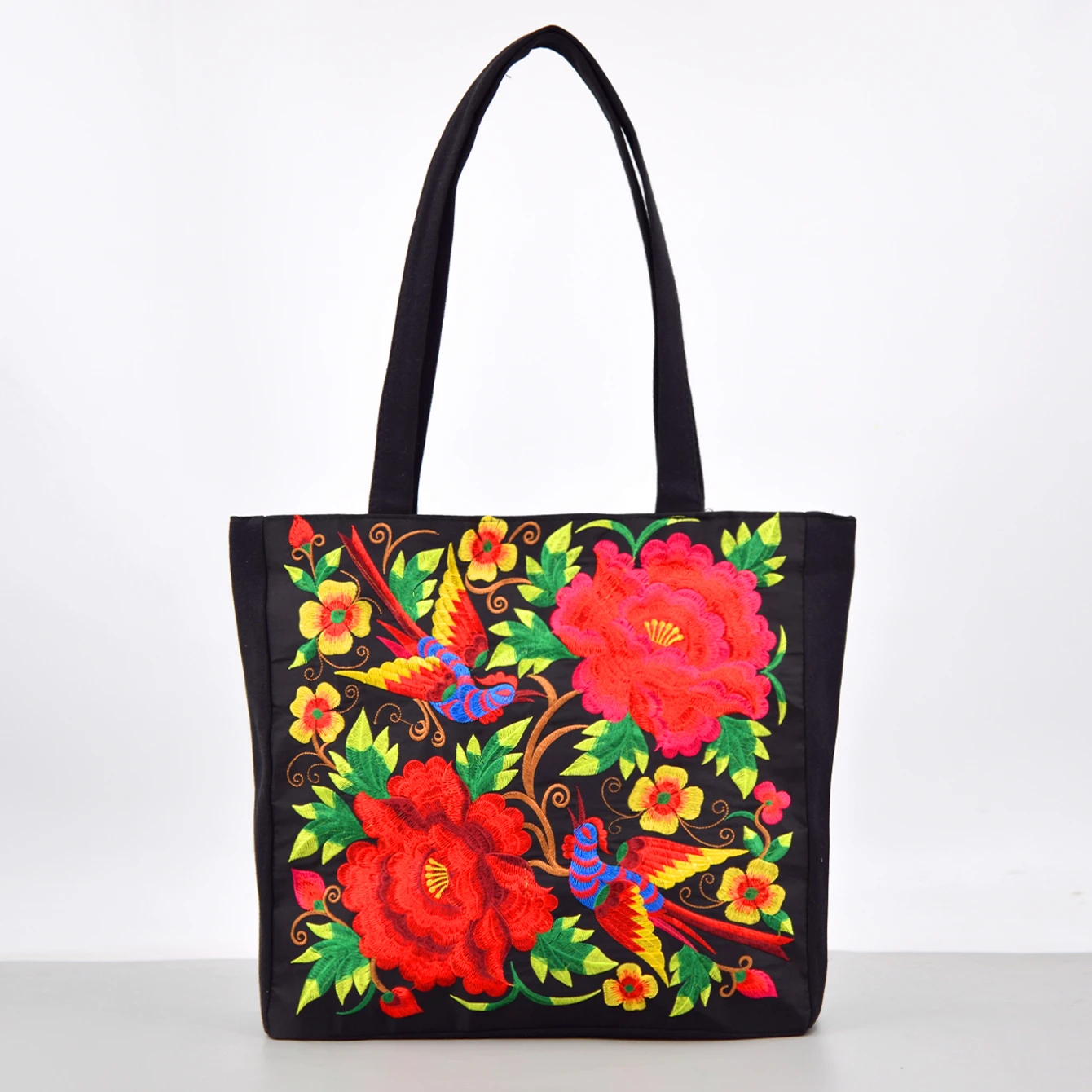 Retro Ethnic Style Flower Embroidery Tote Bag, Casual Large Capacity Shoulder Bag, Perfect Underarm Bag For Travel Shopping
Retro Ethnic Style Flower Embroidery Tote Bag, Casual Large Capacity Shoulder Bag, Perfect Underarm Bag For Travel Shopping