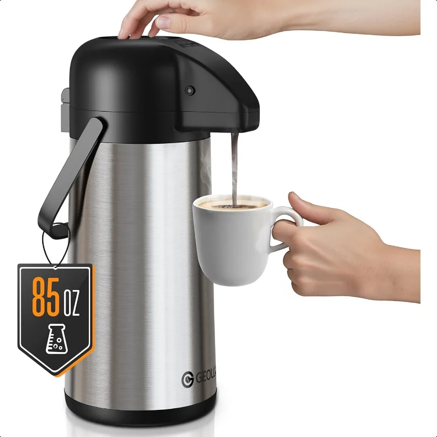 Airpot Coffee Carafe for Keeping Hot 85 OZ 2.5L Large Coffee Dispenser with Pump Insulated Stainl Steel Urn for Hot Drinks Wat
Airpot Coffee Carafe for Keeping Hot 85 OZ 2.5L Large Coffee Dispenser with Pump Insulated Stainl Steel Urn for Hot Drinks Wat