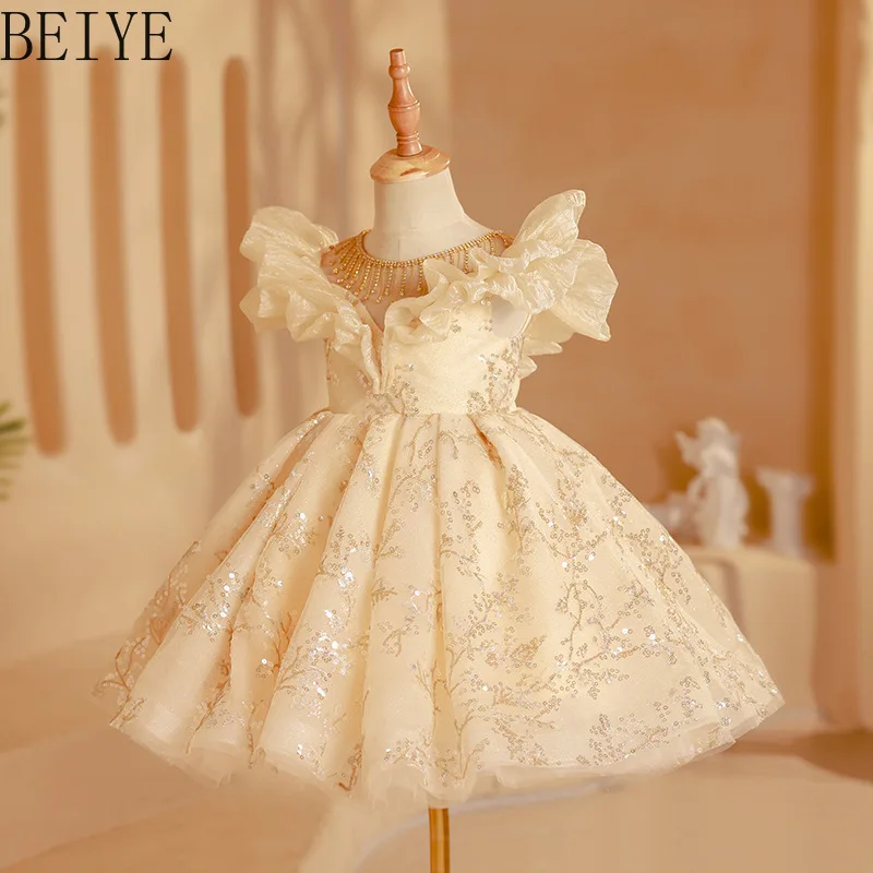 Little Girls Sparkly Cap Sleeves Sequin Mini Gown Ruffle Beaded Rhinestone Neck Dress Kids Photoshoot Birthday Communion Outfit
Little Girls Sparkly Cap Sleeves Sequin Mini Gown Ruffle Beaded Rhinestone Neck Dress Kids Photoshoot Birthday Communion Outfit