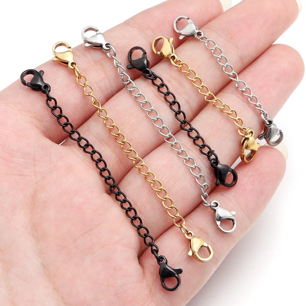 5pcs/lot Stainless Steel Extension Tail Chain With Lobster Clasps Metal Extended Tail Chains Connector For DIY Jewelry Making
5pcs/lot Stainless Steel Extension Tail Chain With Lobster Clasps Metal Extended Tail Chains Connector For DIY Jewelry Making
