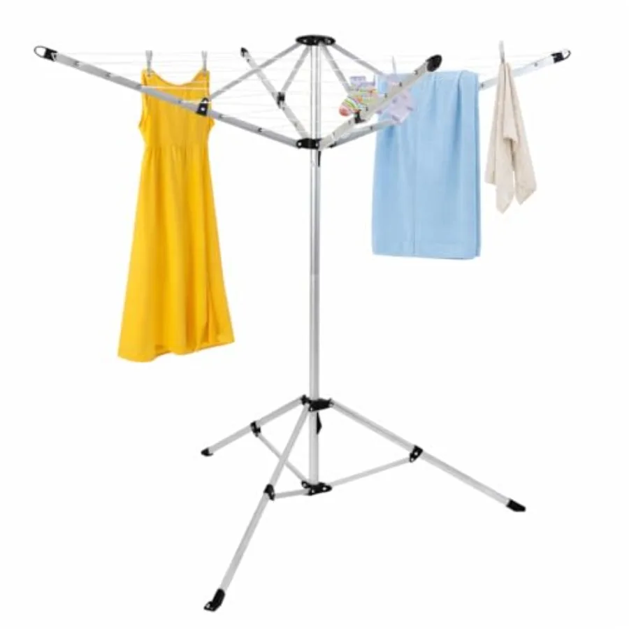 65ft Portable Clothesline Drying Rack Indoor Outdoor Laundry Rack with 3-Leg Base Foldable Instant Setup Clothes Dryer with Gro
65ft Portable Clothesline Drying Rack Indoor Outdoor Laundry Rack with 3-Leg Base Foldable Instant Setup Clothes Dryer with Gro