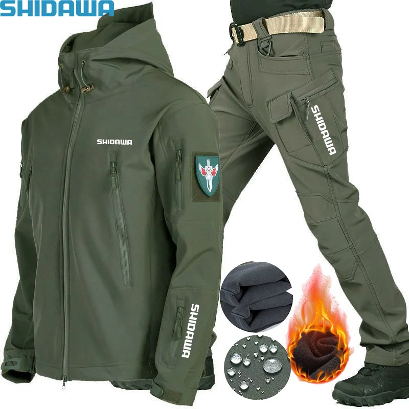 New Autumn Winter Men Soft Shell Fleece Fishing Suit Outdoor Army Combat Tactics Waterproof Clothing Windproof Warm Jacket+Pants
New Autumn Winter Men Soft Shell Fleece Fishing Suit Outdoor Army Combat Tactics Waterproof Clothing Windproof Warm Jacket+Pants