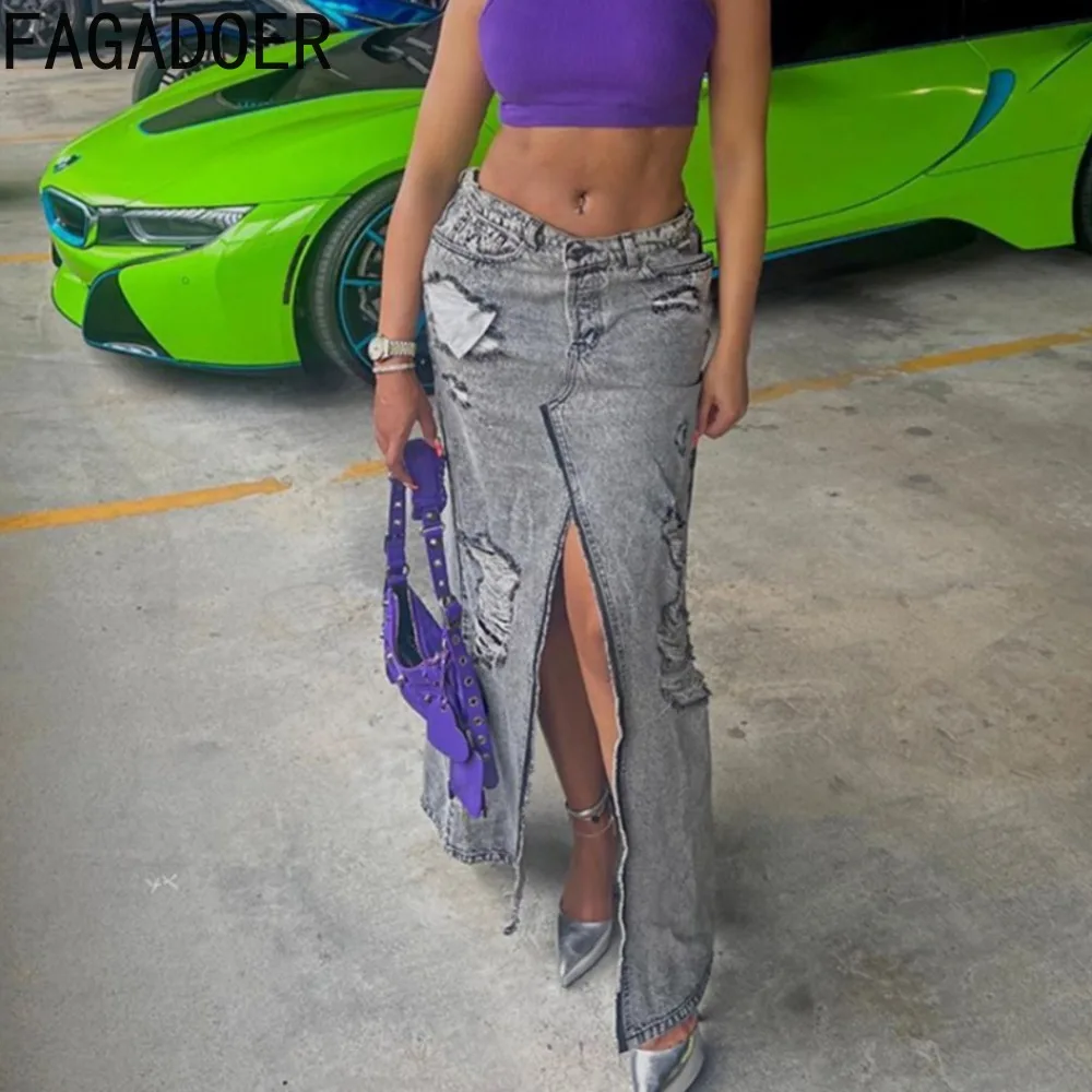 FAGADOER Fashion Streetwear Women High Waisted Slit Denim Skirts Casual Female High Waisted Skinny Skirts Female Cowboy Bottoms
FAGADOER Fashion Streetwear Women High Waisted Slit Denim Skirts Casual Female High Waisted Skinny Skirts Female Cowboy Bottoms
