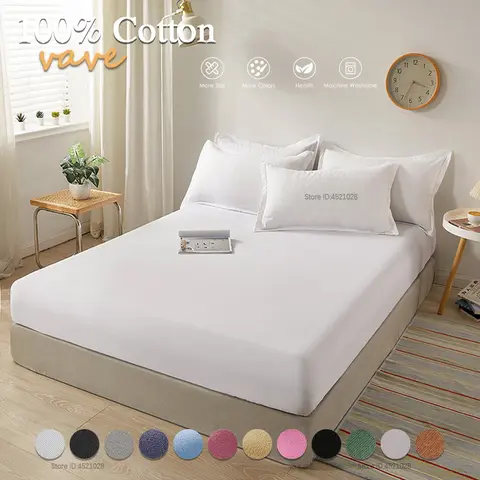 Fabric Fitted Sheet Soft Touch Elastic Bedspread Cover Mattress pads For Single Double King Queen Bed 150x200 160x200 140x200