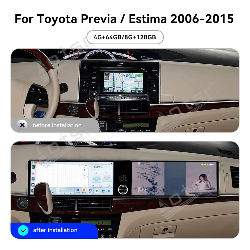 For Toyota Previa Estima 2006-2015 12.3" Screen Car Radio Car Multimedia Video Player GPS Navigation Carplay Unit DSP Android 13
For Toyota Previa Estima 2006-2015 12.3" Screen Car Radio Car Multimedia Video Player GPS Navigation Carplay Unit DSP Android 13