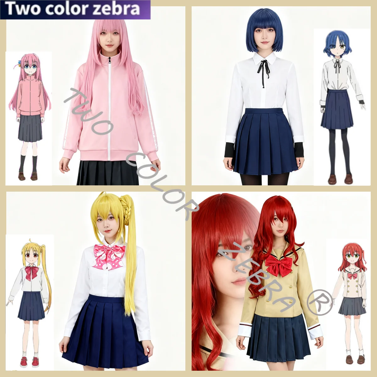 Anime BOCCHI THE ROCK! Gotoh Hitori Ishikawa Nijika Yamada Ryo Kitakado Ikuyo Cosplay Costume Wig Skirt Jk School Uniform Set
Anime BOCCHI THE ROCK! Gotoh Hitori Ishikawa Nijika Yamada Ryo Kitakado Ikuyo Cosplay Costume Wig Skirt Jk School Uniform Set