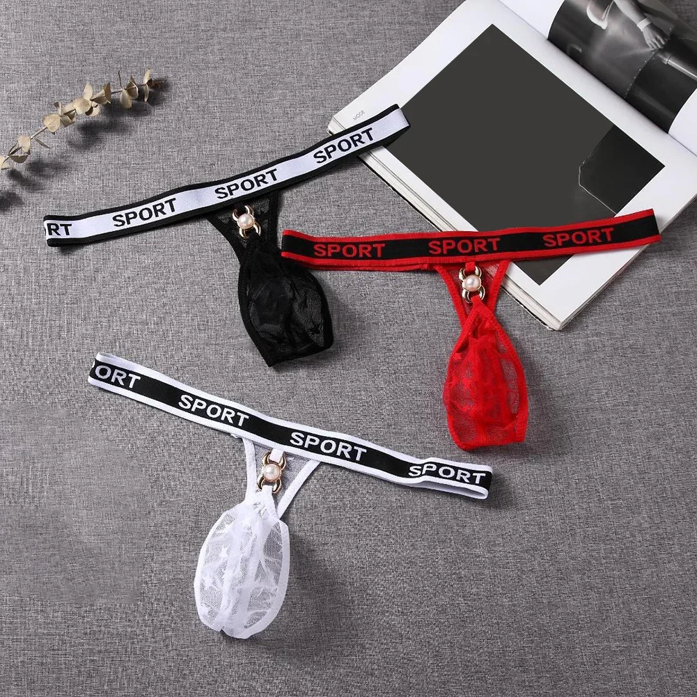 Hot Sale Breathable Mens Thongs T-Back G-strings Sheer Lace Bulge Pouch Briefs Man Sexy Lingerie Underwear
Hot Sale Breathable Mens Thongs T-Back G-strings Sheer Lace Bulge Pouch Briefs Man Sexy Lingerie Underwear