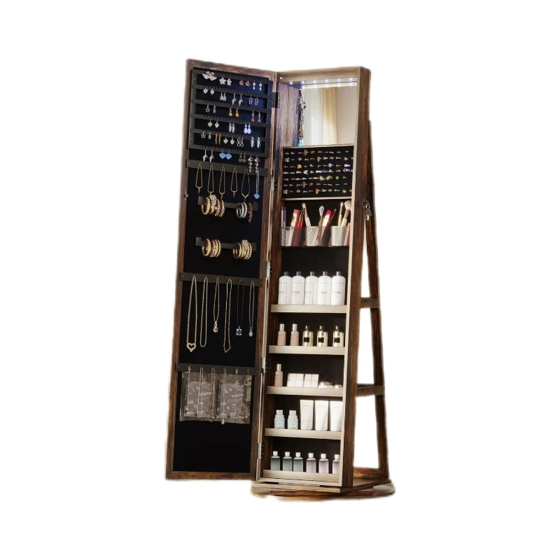 Simple bedroom full-body mirror floor-to-ceiling household storage rotating makeup mirror jewelry cabinet full-length mirror
Simple bedroom full-body mirror floor-to-ceiling household storage rotating makeup mirror jewelry cabinet full-length mirror
