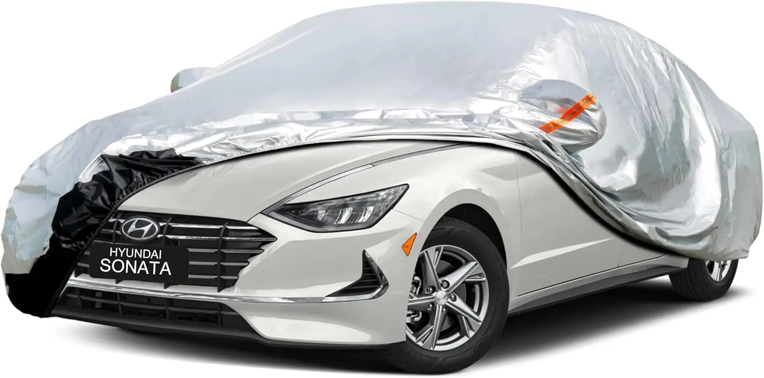 Custom Fit Car Cover for Hyundai Sonata (1993-2025) - Waterproof, All-Weather Protection with Reflective Band
Custom Fit Car Cover for Hyundai Sonata (1993-2025) - Waterproof, All-Weather Protection with Reflective Band