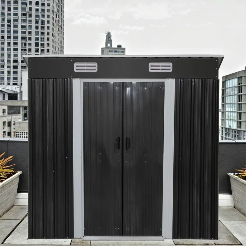 6' x 4'ft Outdoor Storage Shed with Sliding Doors and Good Ventilation, Furniture, Tool and Toy Storage Shed, Dark Gray
6' x 4'ft Outdoor Storage Shed with Sliding Doors and Good Ventilation, Furniture, Tool and Toy Storage Shed, Dark Gray