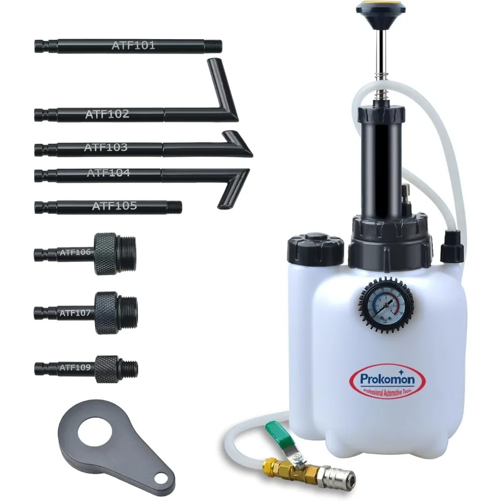 Prokomon 3 Liters Transmission Fluid Pump Oil Filling Filler System Fluid Transfer Pump Tool with Adapters
Prokomon 3 Liters Transmission Fluid Pump Oil Filling Filler System Fluid Transfer Pump Tool with Adapters