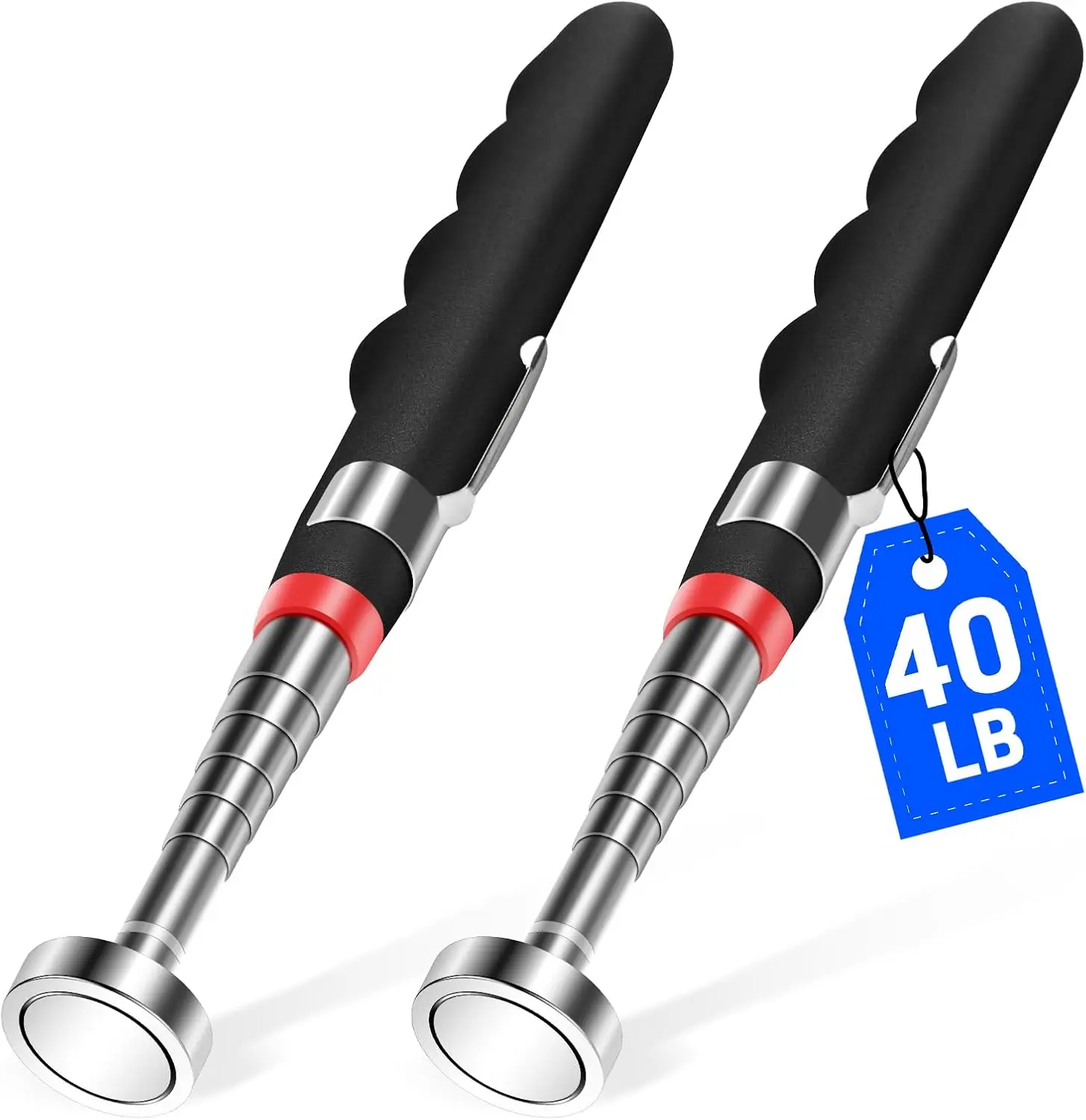 2PCS 40lb Telescoping Magnetic Pickup Tool, 30in Extendable Magnet Stick, Non-Slip Grip, Strong Nail Picker
2PCS 40lb Telescoping Magnetic Pickup Tool, 30in Extendable Magnet Stick, Non-Slip Grip, Strong Nail Picker