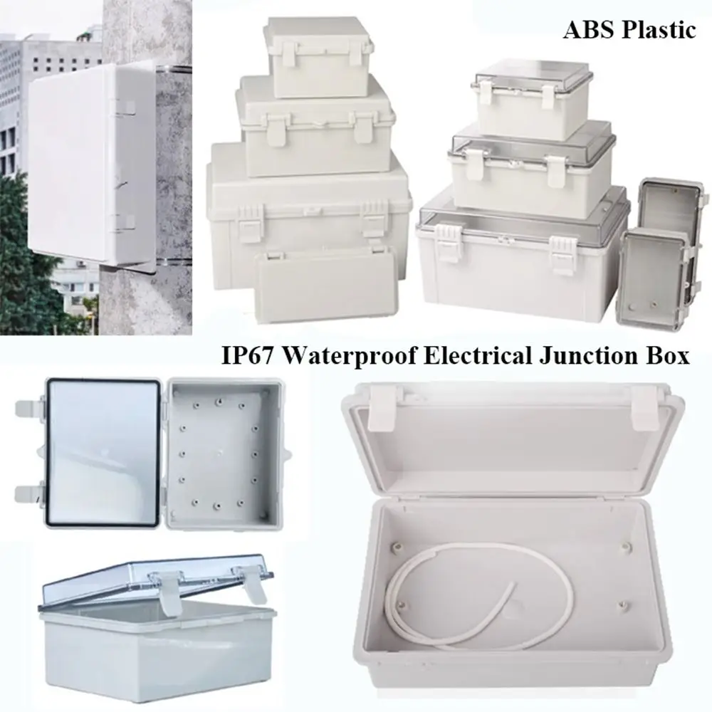 IP67 Electrical Junction Box Enclosure With Hasp Waterproof Outdoor Sealed Switch Power Case White Plastic Distribution Boxes
IP67 Electrical Junction Box Enclosure With Hasp Waterproof Outdoor Sealed Switch Power Case White Plastic Distribution Boxes