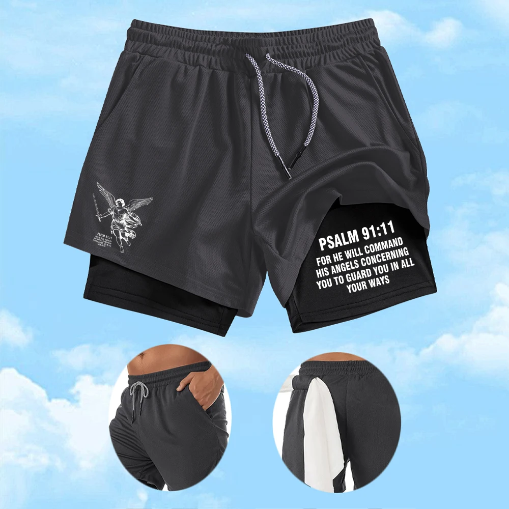 Men's Angel Print Sports Shorts With Towel Loop And Inner Phone Pocket Double Layer Beach Short Suitable For Running And Cycling
Men's Angel Print Sports Shorts With Towel Loop And Inner Phone Pocket Double Layer Beach Short Suitable For Running And Cycling
