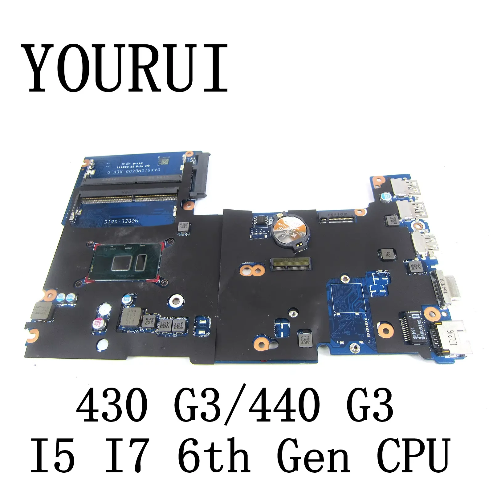 Материнская плата для ноутбука HP 430 G3/440 G3 с процессором I5 I7 6-го поколения 855656-601 DAX61CMB6C0, материнская плата UMA
Материнская плата для ноутбука HP 430 G3/440 G3 с процессором I5 I7 6-го поколения 855656-601 DAX61CMB6C0, материнская плата UMA