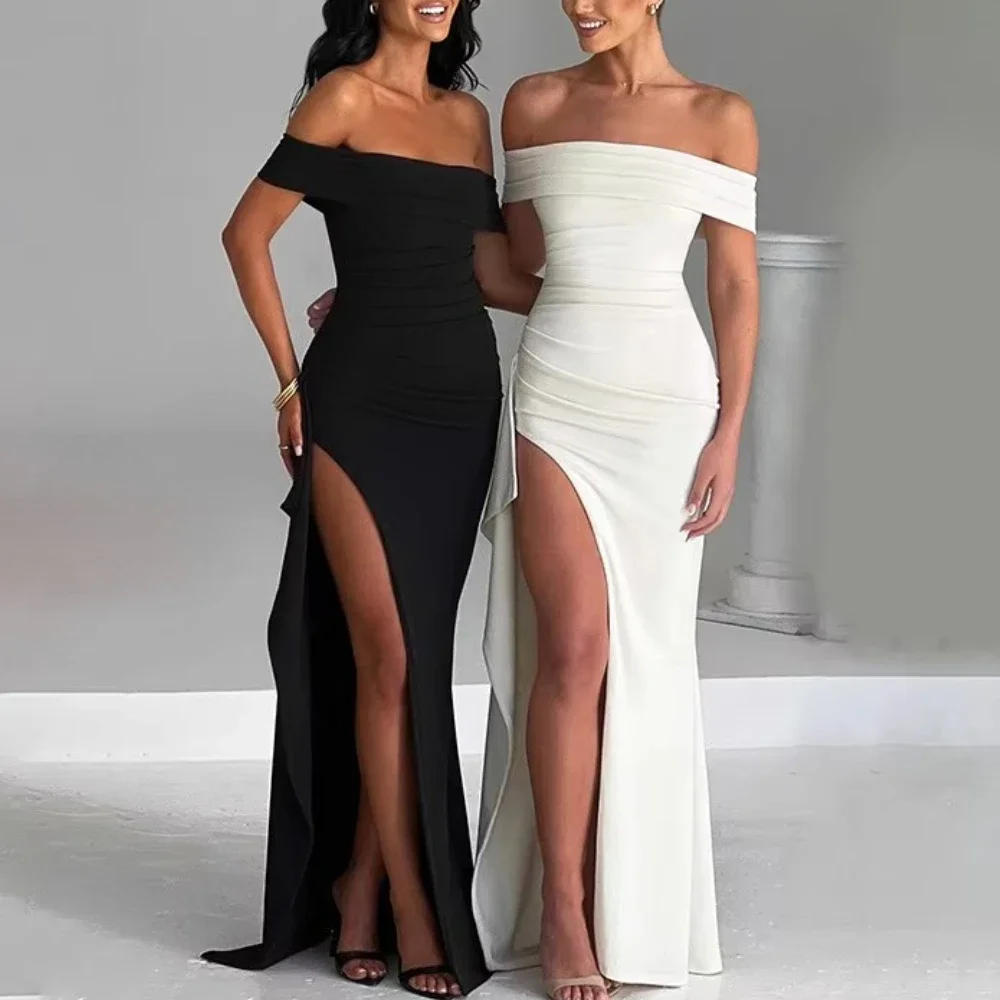 Off Shoulder High Slit Evening Dresses Elegant Sexy Ruched Dress Exquisite High Quality Prom Party Gowns for Women Customized
Off Shoulder High Slit Evening Dresses Elegant Sexy Ruched Dress Exquisite High Quality Prom Party Gowns for Women Customized