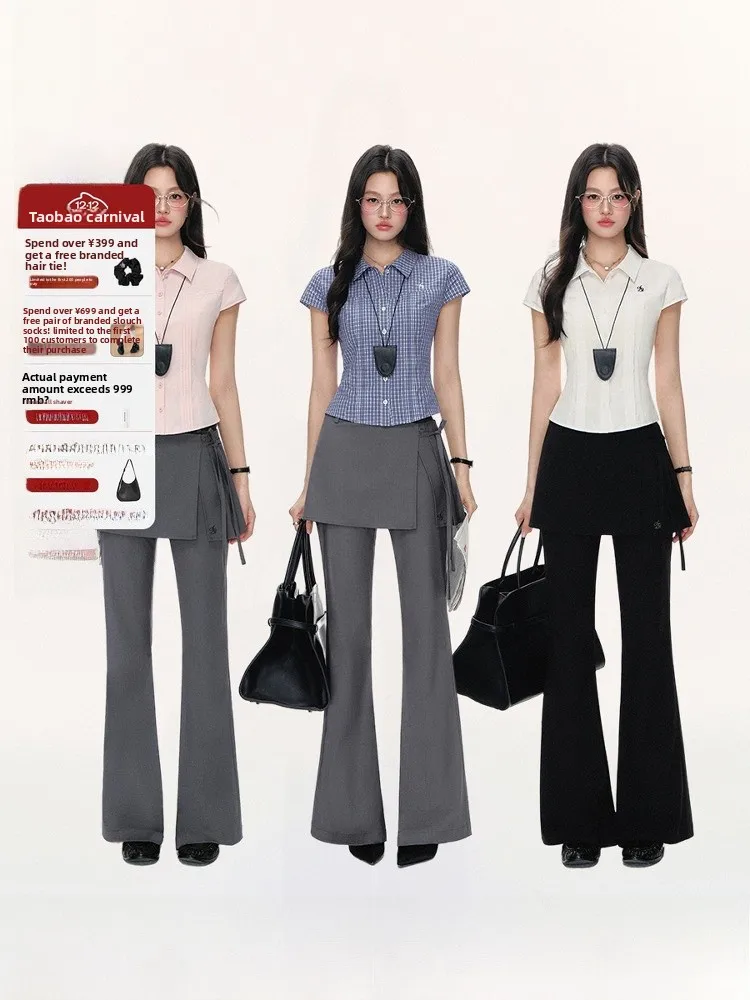 ANDYET AD Layered Skirt Pants Micro Flared Pleated Slimming Suit Pants Long Commute Slimming Floor-Length Pants
ANDYET AD Layered Skirt Pants Micro Flared Pleated Slimming Suit Pants Long Commute Slimming Floor-Length Pants