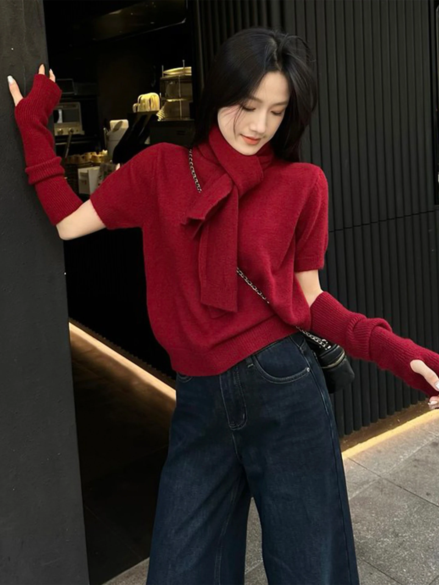 Red Sve Covers Knitted Sweater Women's Winter Faion Lazy High-End Feeling New Year's Celebration Casual Korean Sle Top
Red Sve Covers Knitted Sweater Women's Winter Faion Lazy High-End Feeling New Year's Celebration Casual Korean Sle Top
