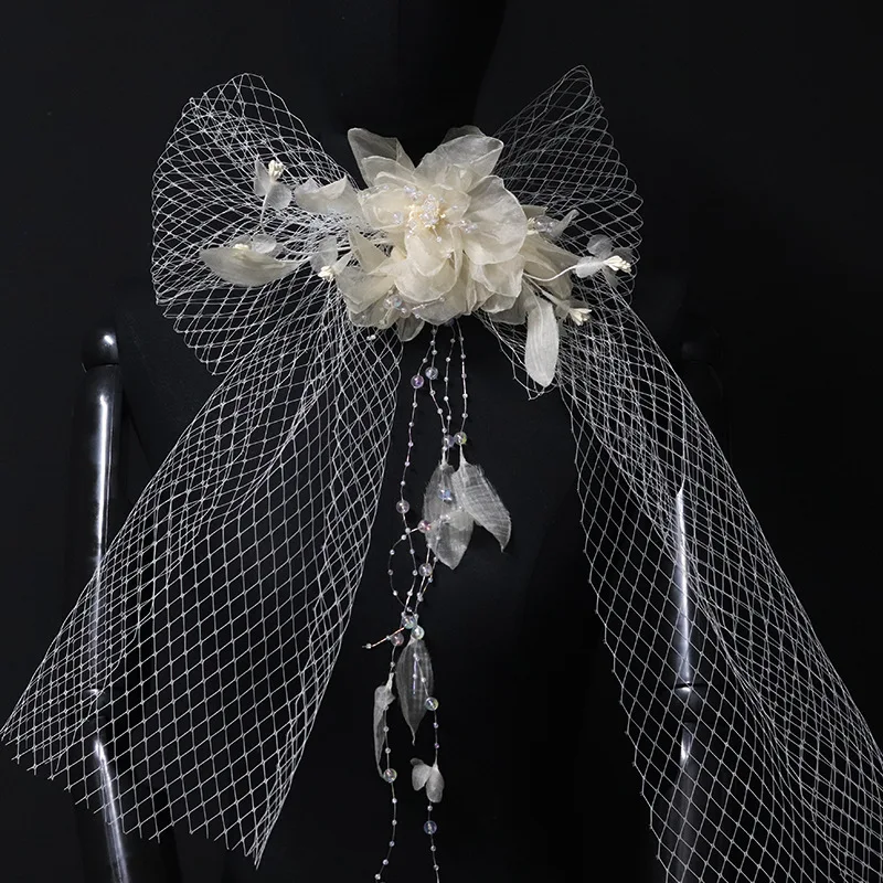 Bride Bow Headdress Mesh Design Flower Hair Clip Sweet Flower Headdress Wedding Hair Accessories
Bride Bow Headdress Mesh Design Flower Hair Clip Sweet Flower Headdress Wedding Hair Accessories
