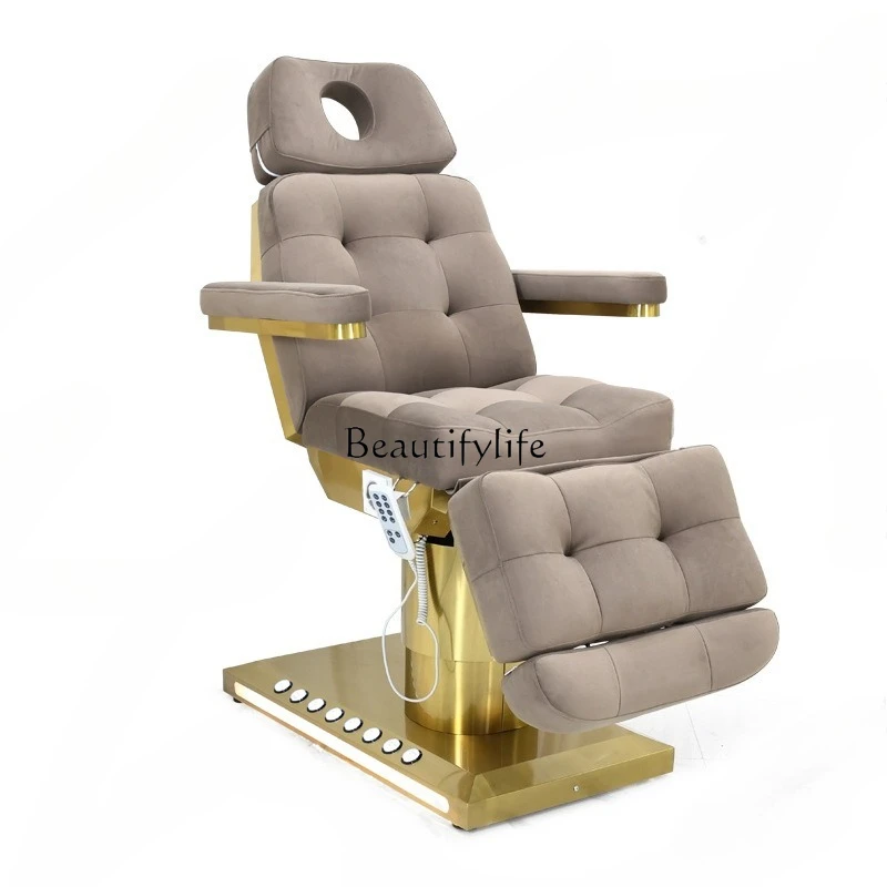Electric beauty bed light luxury stainless steel massage lifting flannel retractable electric bed
Electric beauty bed light luxury stainless steel massage lifting flannel retractable electric bed