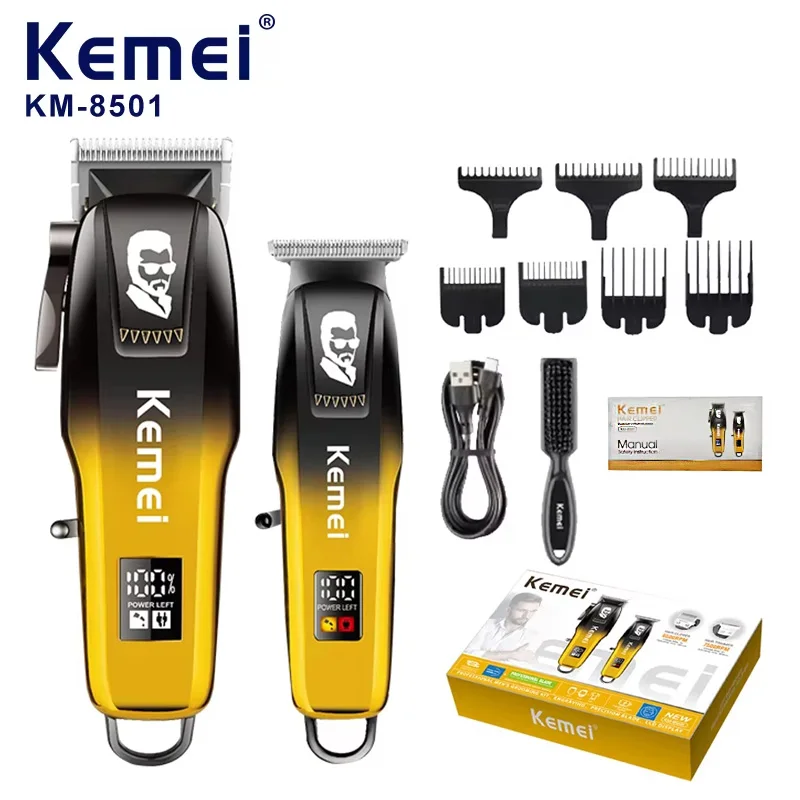 Kemei KM-8501 перезаряжаемые электрические машинки для стрижки волос, набор профессиональных мужских триммеров для волос, беспроводная машинка для стрижки волос, комплект
Kemei KM-8501 перезаряжаемые электрические машинки для стрижки волос, набор профессиональных мужских триммеров для волос, беспроводная машинка для стрижки волос, комплект