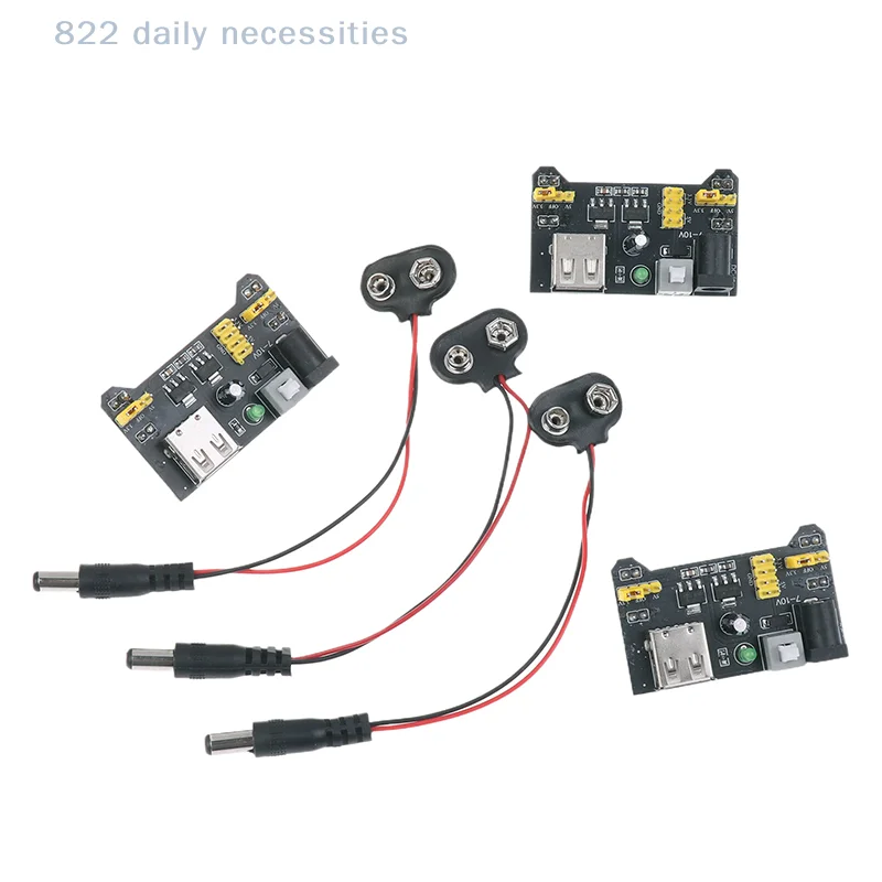 convenientMB102 Solderless Breadboard Power Supply Module 3.3V 5V With 9V Battery Clip Power Cable 2.1x 5.5mm Male DC Jack Plug
convenientMB102 Solderless Breadboard Power Supply Module 3.3V 5V With 9V Battery Clip Power Cable 2.1x 5.5mm Male DC Jack Plug