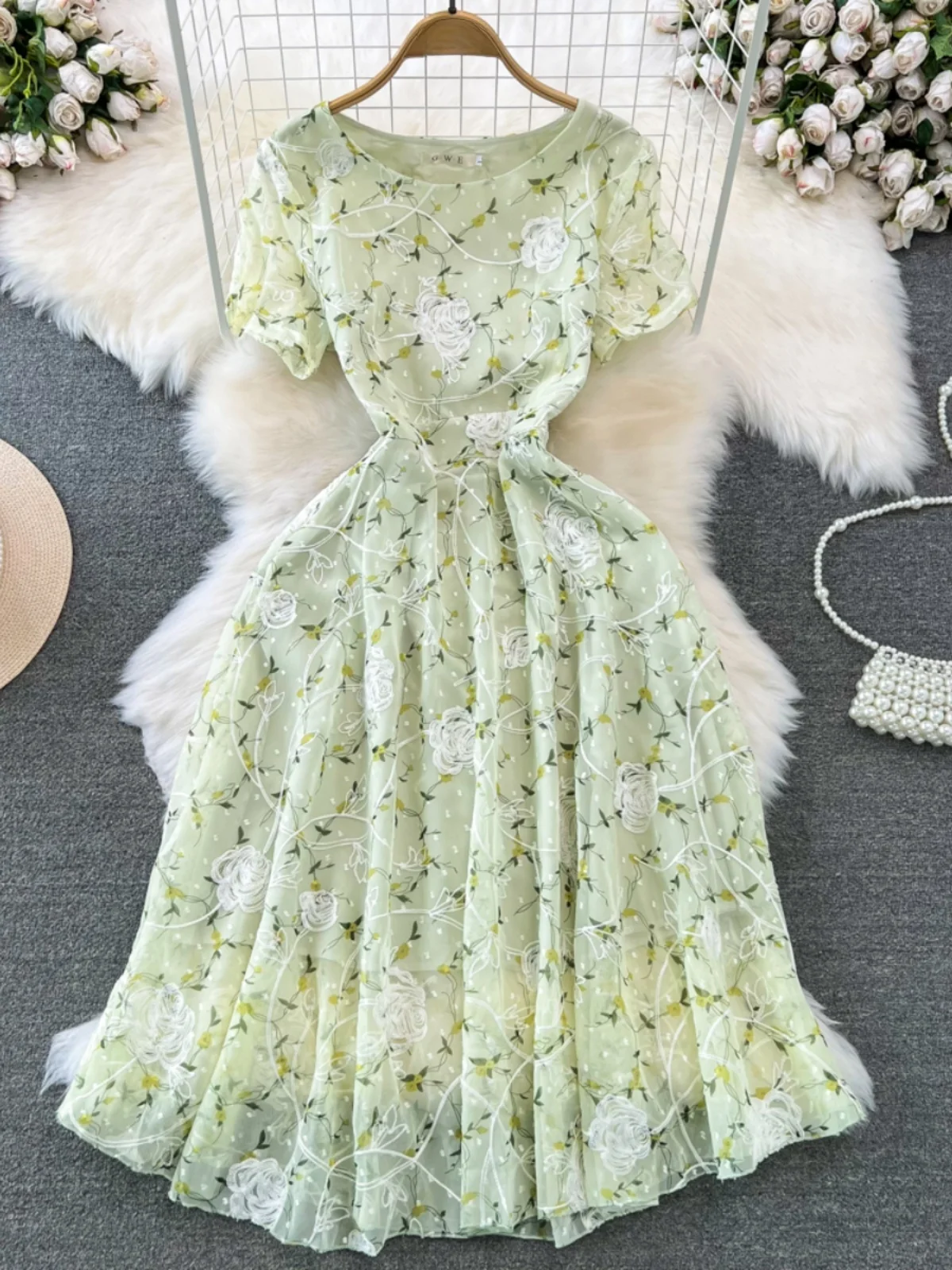 Ele Floral Print A-Line Dr round Ne ort Sve Midi Skirt Gentle Wind Ladylike Waist Cinched Summer Dr
Ele Floral Print A-Line Dr round Ne ort Sve Midi Skirt Gentle Wind Ladylike Waist Cinched Summer Dr