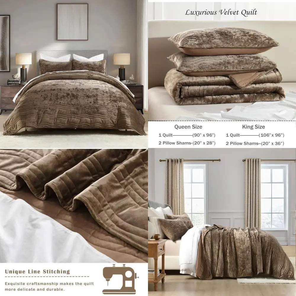 Luxurious Mocha Brown King Size Velvet Comforter Set with Soft Plush Bedspread, Machine Washable
Luxurious Mocha Brown King Size Velvet Comforter Set with Soft Plush Bedspread, Machine Washable