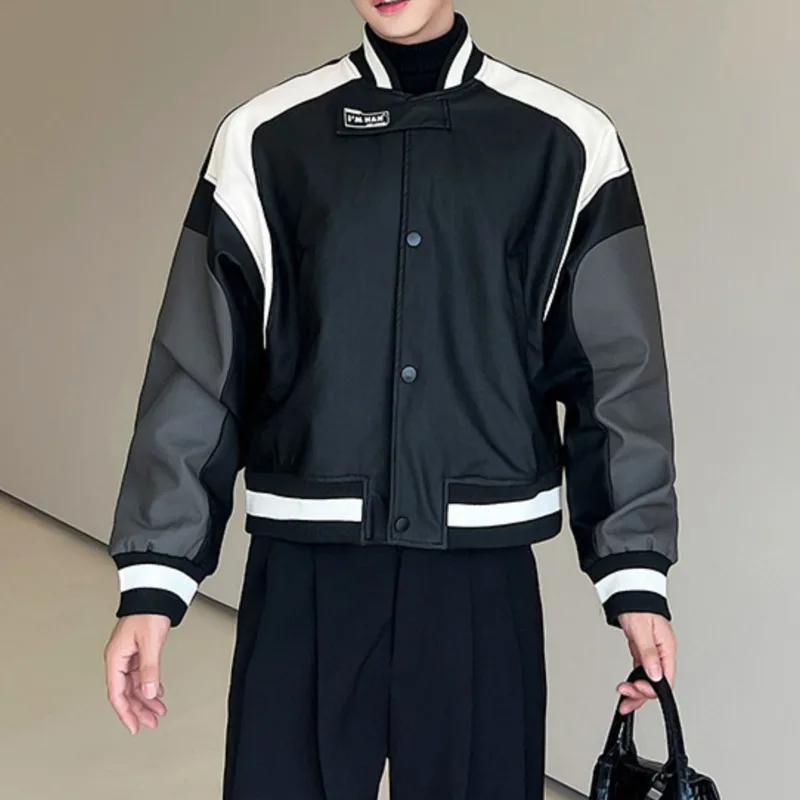 Fashion Men Bomber Jackets American PU Patchwork Baseball Jacket Streetwear Stand Collar Long Sleeve Casual Sports Crop Coats
Fashion Men Bomber Jackets American PU Patchwork Baseball Jacket Streetwear Stand Collar Long Sleeve Casual Sports Crop Coats