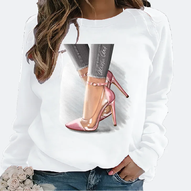 High Heel Print Women's Casual Crewneck Hoodie Sweatshirt Sweatshirts Streetwear Women Aesthetic
High Heel Print Women's Casual Crewneck Hoodie Sweatshirt Sweatshirts Streetwear Women Aesthetic