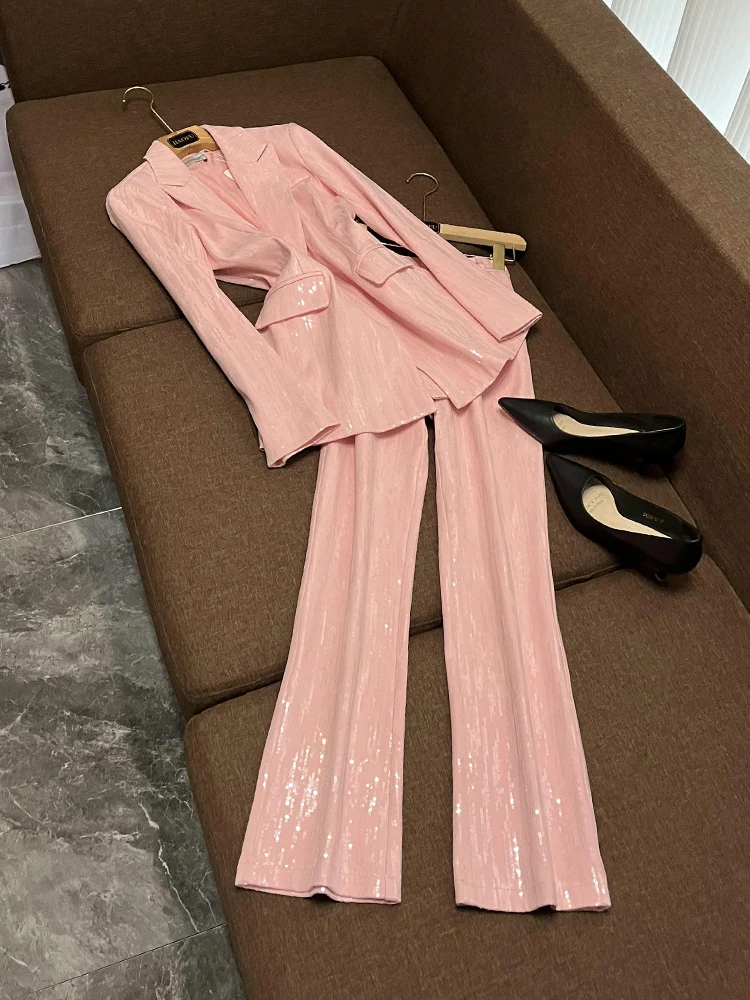 Повседневный женский комплект из джута и брюк с розовыми пайетками и высокой талией, осенне-зимний комплект верхней одежды Faion
Повседневный женский комплект из джута и брюк с розовыми пайетками и высокой талией, осенне-зимний комплект верхней одежды Faion