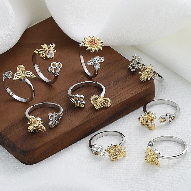 Honeycomb Bee Anxiety Rings for Women Anti Stress Anxiety Rings Honeybee Nest Fidget Spinner Ring Vintage Stress Relief Jewelry
Honeycomb Bee Anxiety Rings for Women Anti Stress Anxiety Rings Honeybee Nest Fidget Spinner Ring Vintage Stress Relief Jewelry