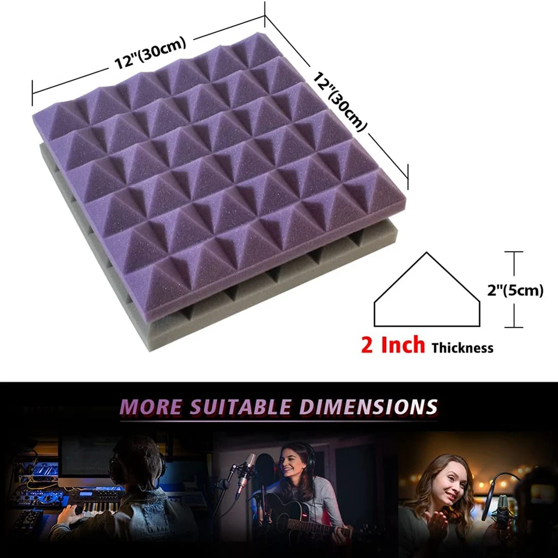 24 Pack Acoustic Panels,Sound Proof Foam Panels,Studio Soundproofing Wedges,Wall Reduce Noise Foam,For Music Studio,Etc-[A22I St
24 Pack Acoustic Panels,Sound Proof Foam Panels,Studio Soundproofing Wedges,Wall Reduce Noise Foam,For Music Studio,Etc-[A22I St